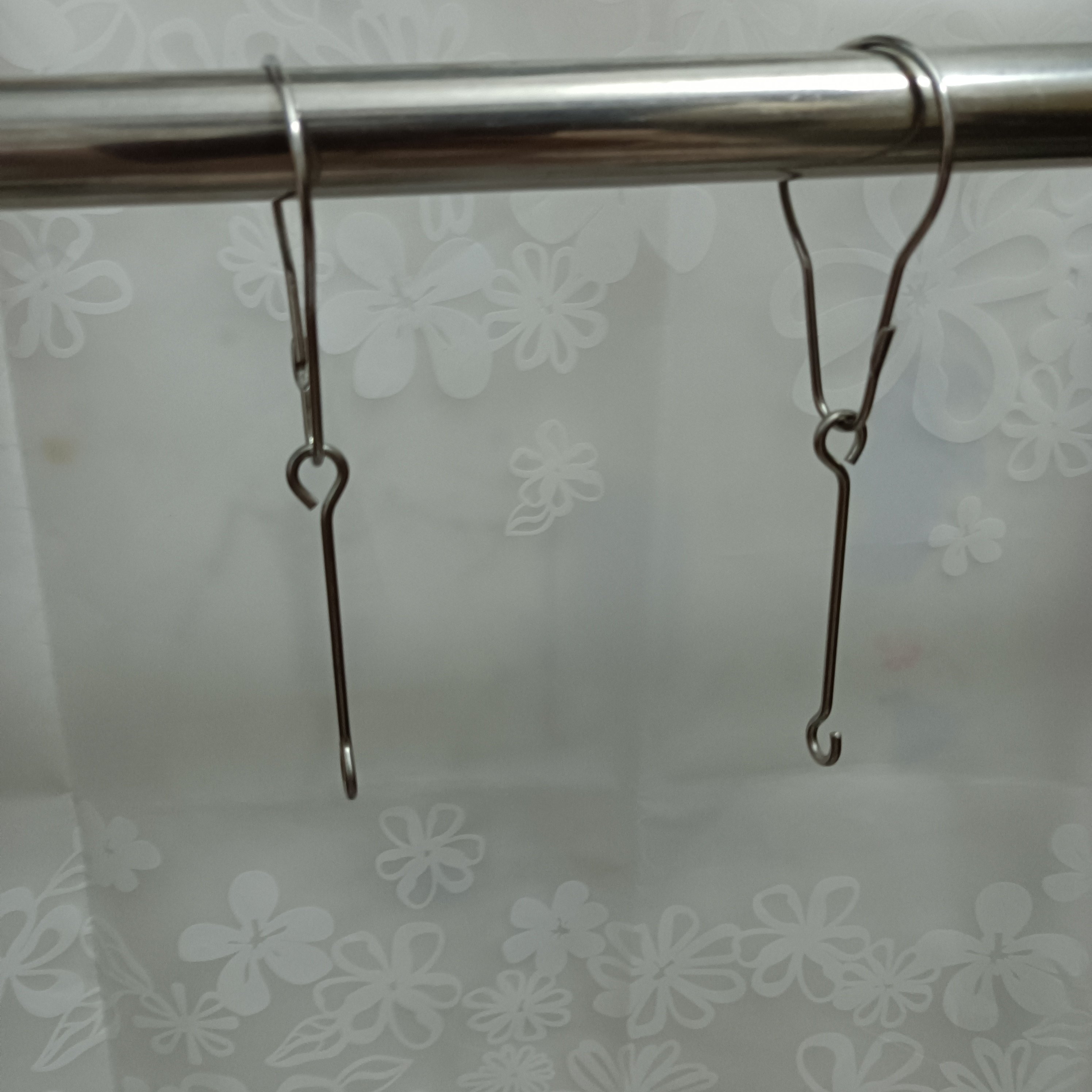 Bath curtain rod long hook stainless steel hook rope extended hook chicken eye curtain extended hook curtain rod easy to remove